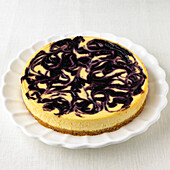 Blueberry-ripple cheesecake
