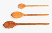 Three wooden spoons