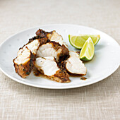 BBQ jerk white fish with lime