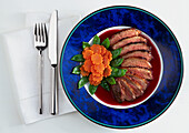 Duck breasts with raspberry sauce