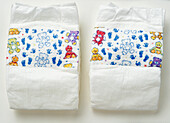 Two disposable nappies