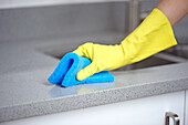 Wiping kitchen surface