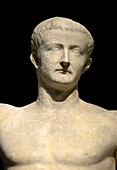 Emperor Tiberius, marble statue.