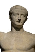 Emperor Tiberius, marble statue.