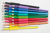Coloured pencils with grips