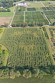 Suicide prevention corn maze, aerial photograph