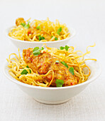 Malaysian-style chicken with noodles