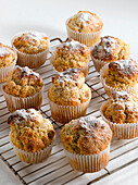 Lemon poppy muffins on cooling rack