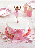 Ballet cake with fondant ballerina on top