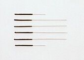 Range of acupuncture needles used on dogs