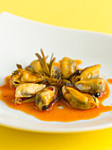 Mussel escabeche with vinegar and pimenton
