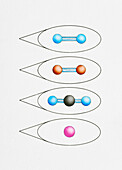 Gas molecules, illustration