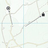 Location markers on map, illustration