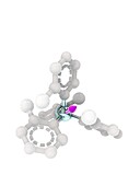 Quantum spin of an organometallic molecule, illustration