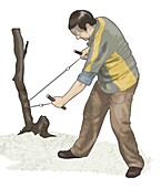 Pocket chainsaw, illustration