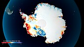 Visualisation showing changes in Antarctic ice height