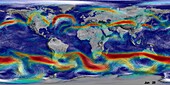 Global surface and upper level winds