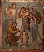 Aeneas has an arrow removed, fresco