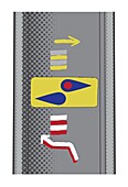 Directional markers and signals, illustration