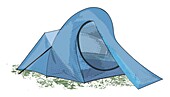 Three-season tent with flysheet, illustration