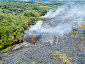 Bush fire, Palau, aerial photograph