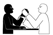 Arm wrestling, illustration