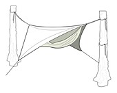 Parachute shelter, illustration