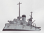 Cruiser warship, illustration