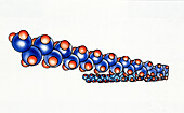 Molecular structure of polythene, illustration