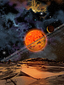 Planet of a brown dwarf, illustration