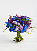 Purple and blue hand tie bouquet