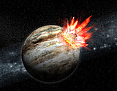 Impact on early Jupiter, illustration