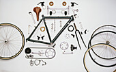Individual parts of a touring bike