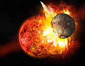 Collision of Thera with Earth, illustration