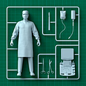 Surgeon model assembly kit, illustration