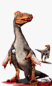 Deinonychus dinosaurs, illustration