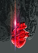 Heart and cogs, illustration
