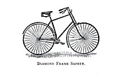Diamond frame safety bicycle, 19th century illustration