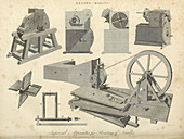 Needle making machines, 19th century illustration