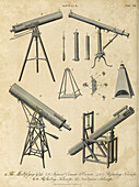 Telescopes, 19th century illustration