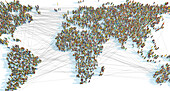 Global connection, illustration