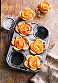Tartlets with apple roses