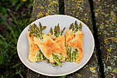 Asparagus wrapped in puff pastry