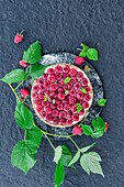 Raspberry tart with raspberry jam