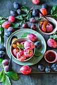 Roasted plum ice cream