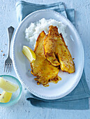 Spicy fish filet with rice