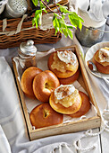 Bagels with pear jam
