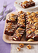 Bicolour brownies with nuts
