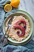 Lemon risotto with octopus