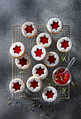 Shortbread with red fruit jam